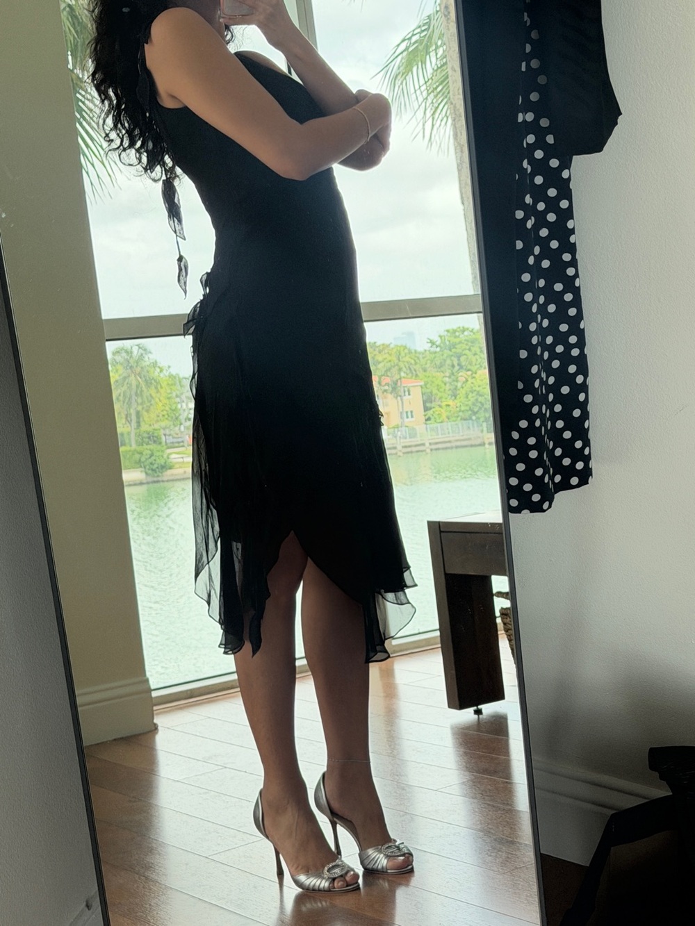Sue Wong Vintage 100% Silk Black Dress - Picture 4 of 8